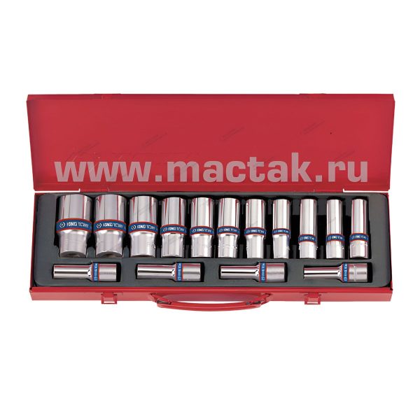 1/2” комплект глубоких торцевых головок KING TONY KINGTONY 4315MR