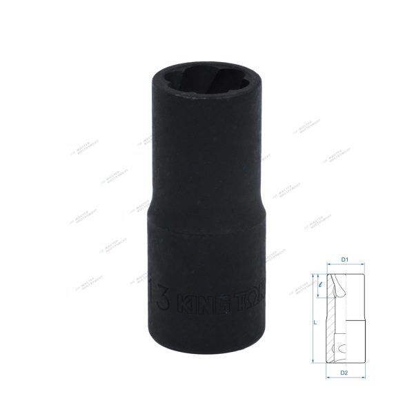 Головка для поврежденного крепежа 1/2"", 13 мм KING TONY 9TD403-13M