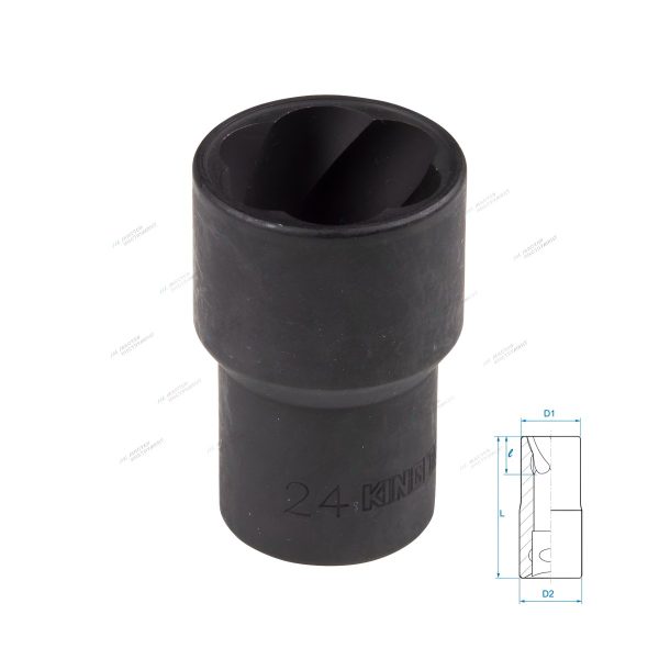 Головка для поврежденного крепежа 1/2"", 24 мм KING TONY 9TD403-24M