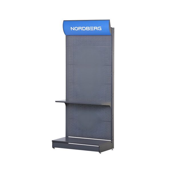 Стеллаж перфорированный с фризом, 2250х1000х500 мм NORDBERG NSHELV-25-1