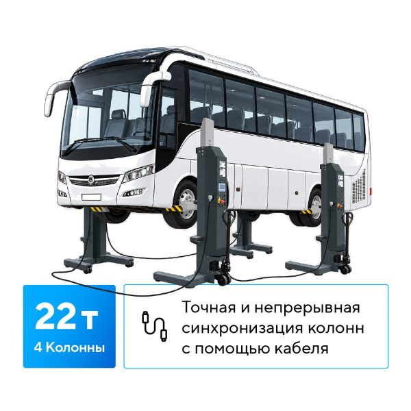 Подъемник подкатной, электрогидравлический, проводная связь (комплект 4 шт.) NORDBERG N955-4-G-C