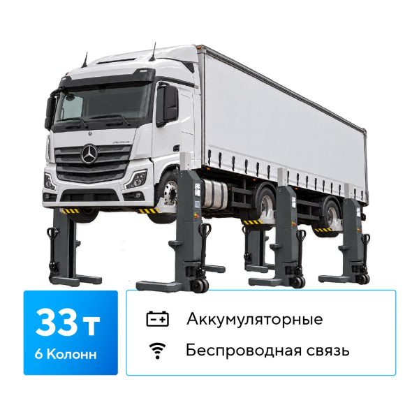 Подъемник подкатной, электрогидравлический, беспроводная связь (комплект 6 шт.) NORDBERG N955-6-G-W