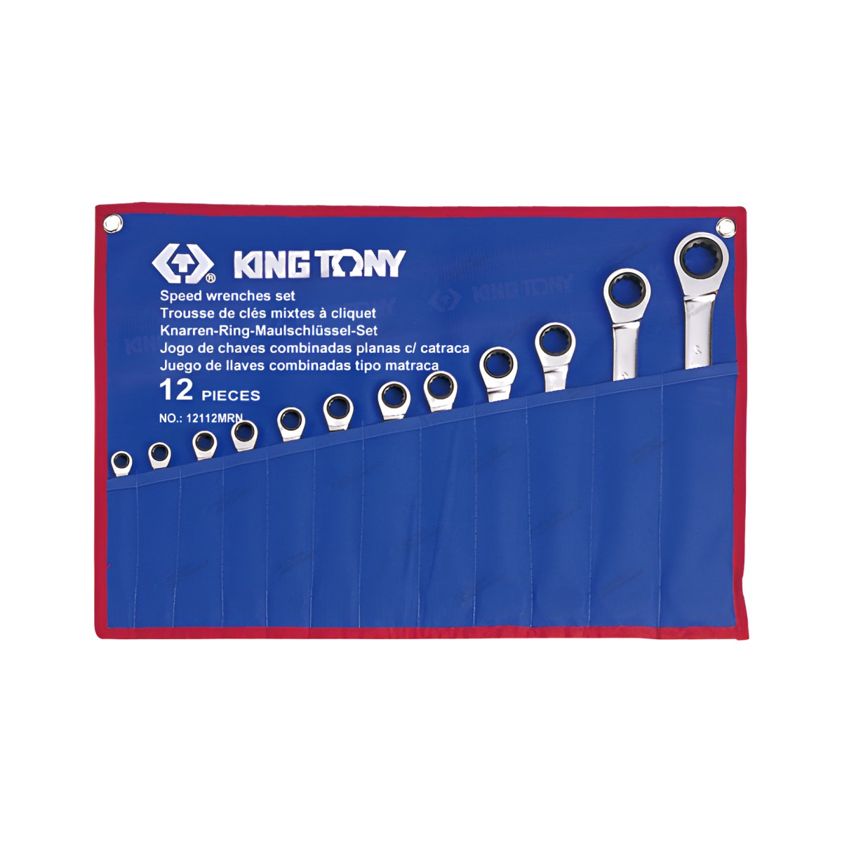 Набор комбинированных трещоточных ключей, 12 предметов KING TONY king tony 12112mrn
