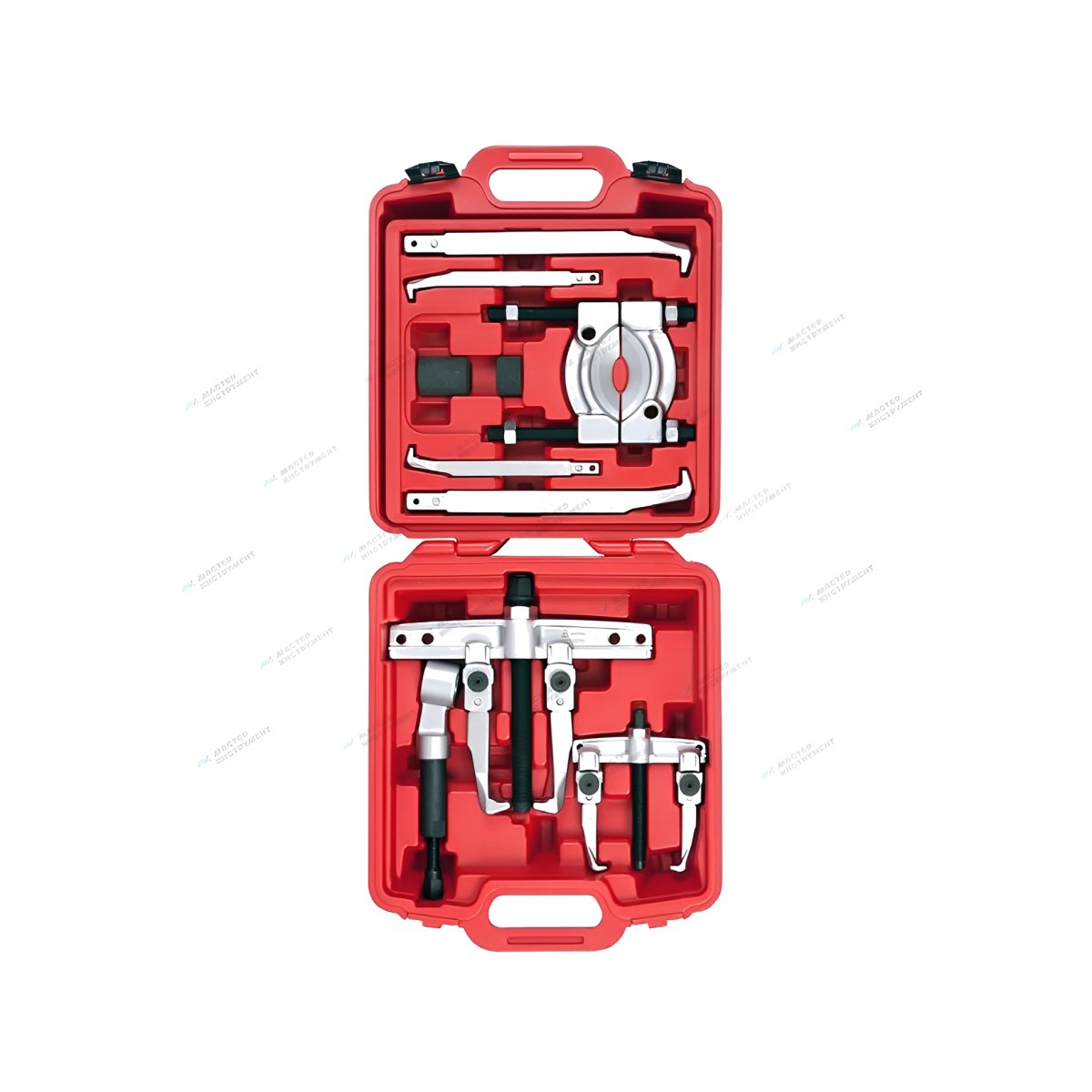 Съёмник подшипников 30 т, 2-х захватный, сегментного типа, кейс, 14 предметов MACTAK МАСТАК 104-12030C