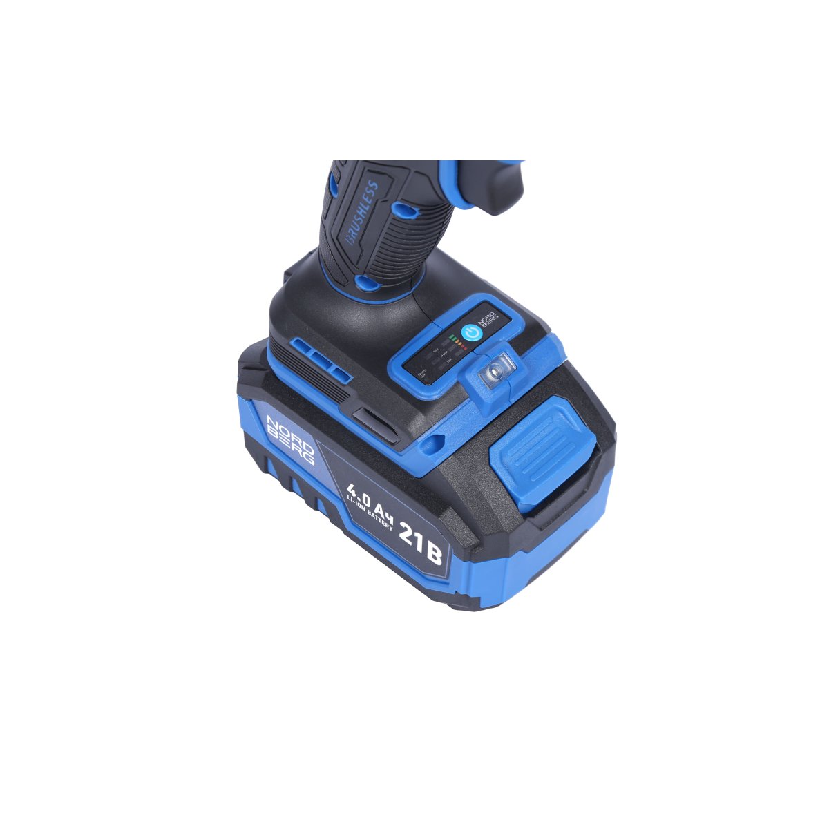 Гайковерт аккумуляторный, 1/2", 21 В, 500 Нм, 2 аккумулятора 4 A и зарядное устройство, в кейсе NORDBERG NE802K