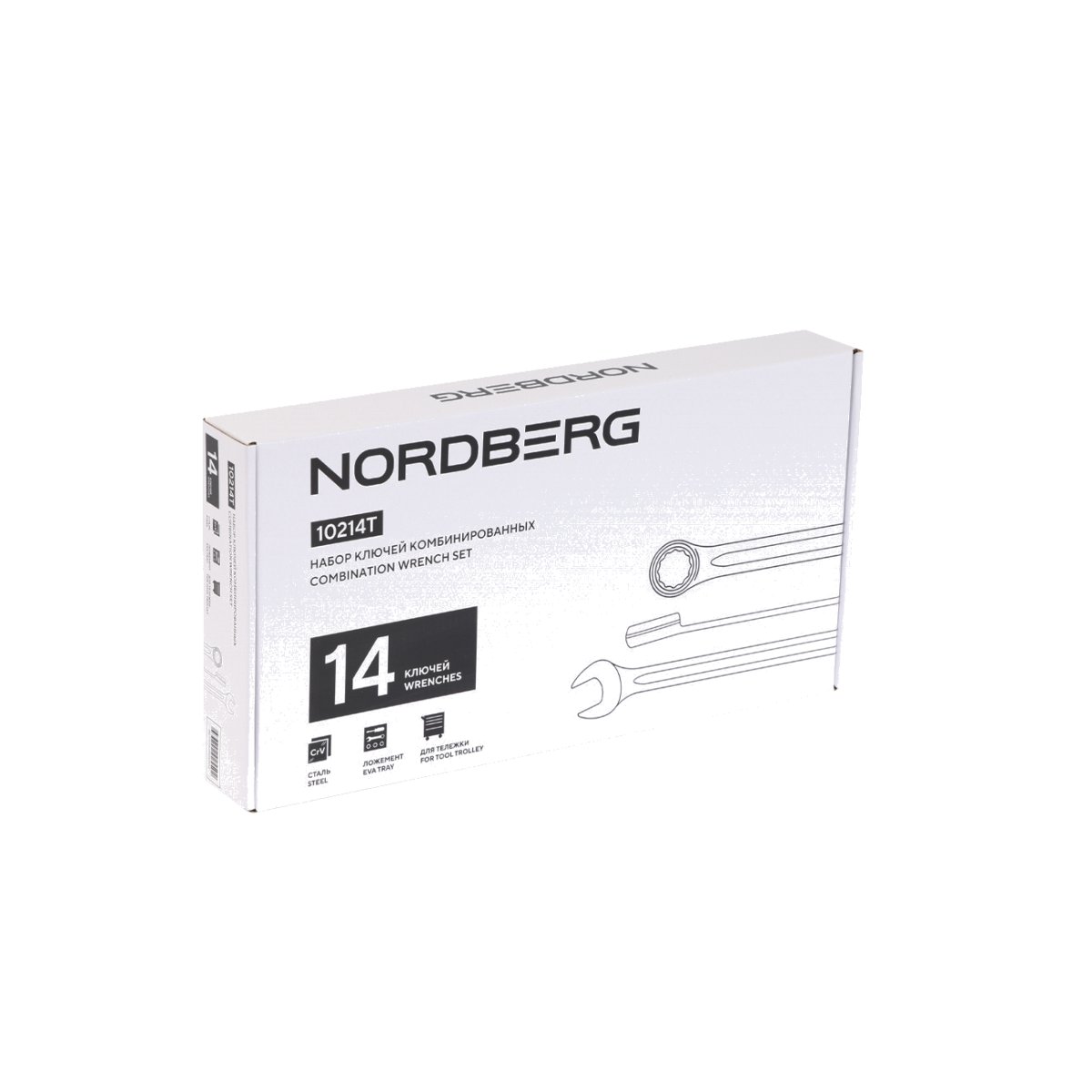 Набор ключей комбинированных в ложементе, 14 предметов, 6-19 мм NORDBERG 10214T